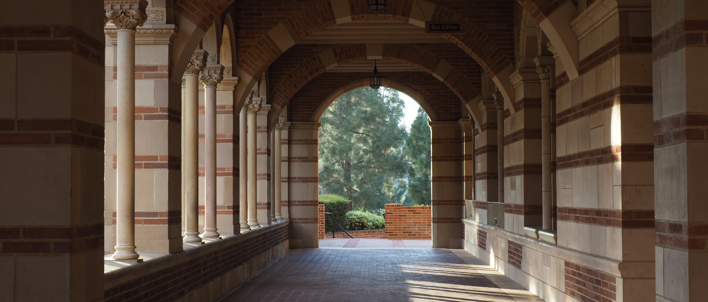 Arches down a corridor at a college